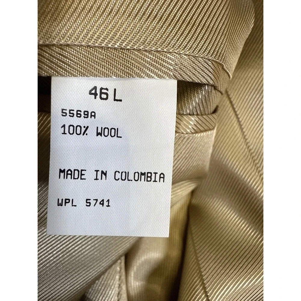 Vintage Oscar de la Renta 100%‎ Wool Sport Coat Blazer 46L Houndstooth Mens